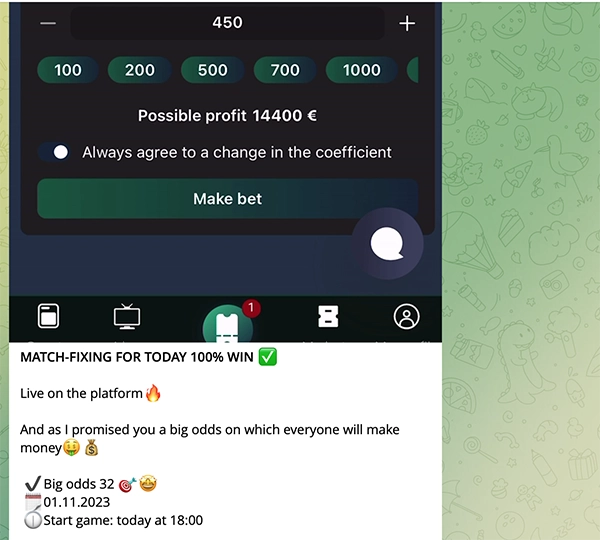 partite truccate telegram